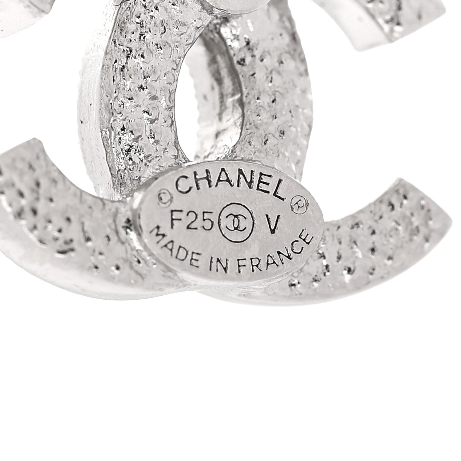 Chanel Crystal Mini Timeless CC Earrings Silver 4 of 5