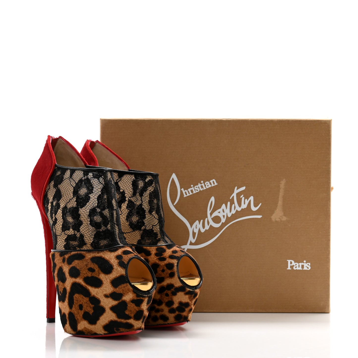 Lace Calf Hair Leopard Printed Aeronotoc 160 Ankles Booties 40