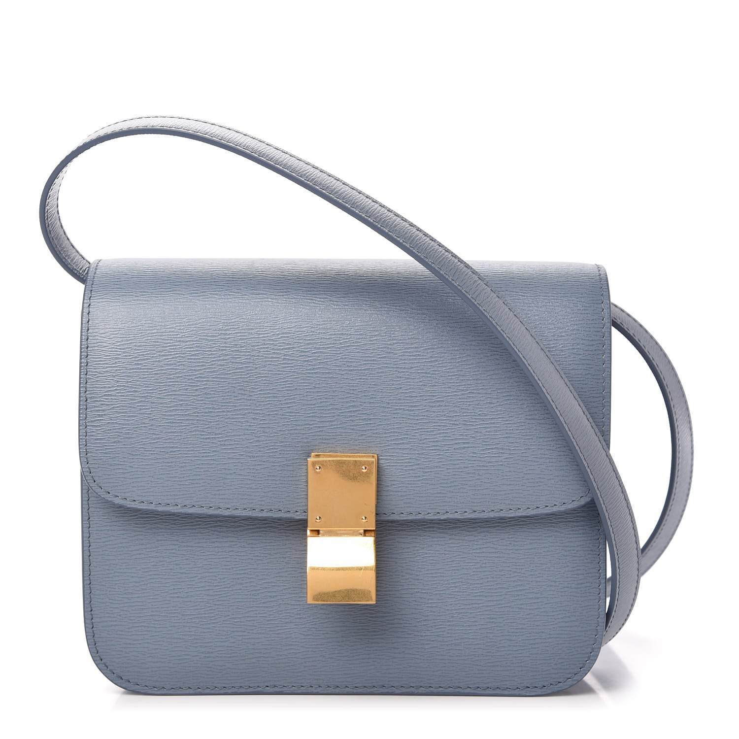 Celine Liege Calfskin Teen Classic Box Flap Bag Arctic Blue 1 of 10
