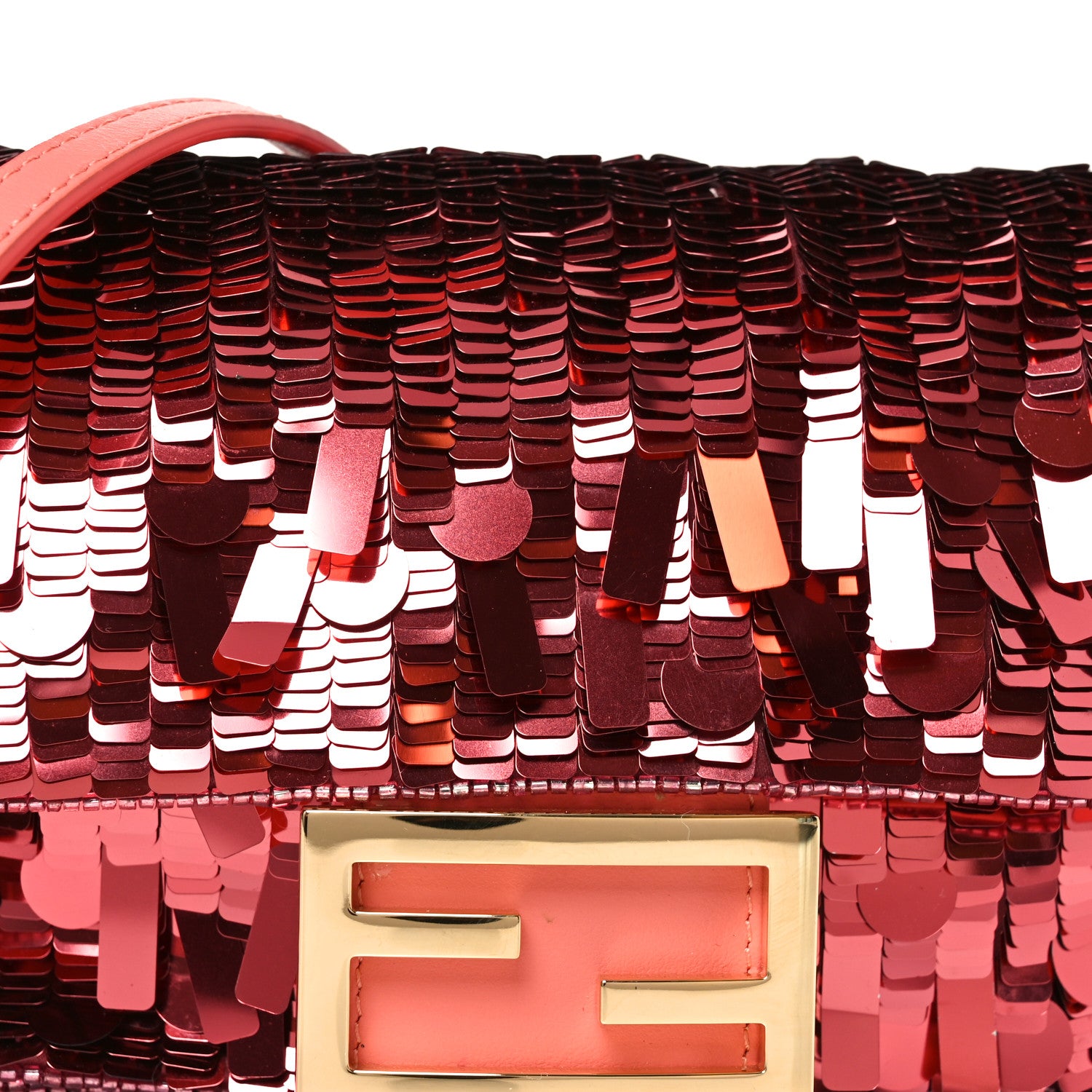 Fendi Sequin Paillettes Vitello Grace Sex and the City Mini Baguette Pink 8 of 10