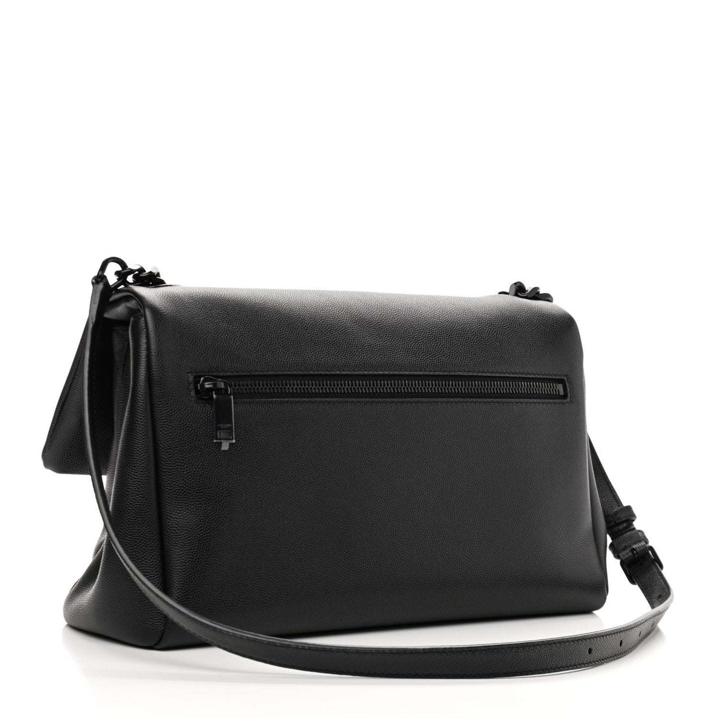 Grain De Poudre Medium West Hollywood Monogram Fold-Over Black