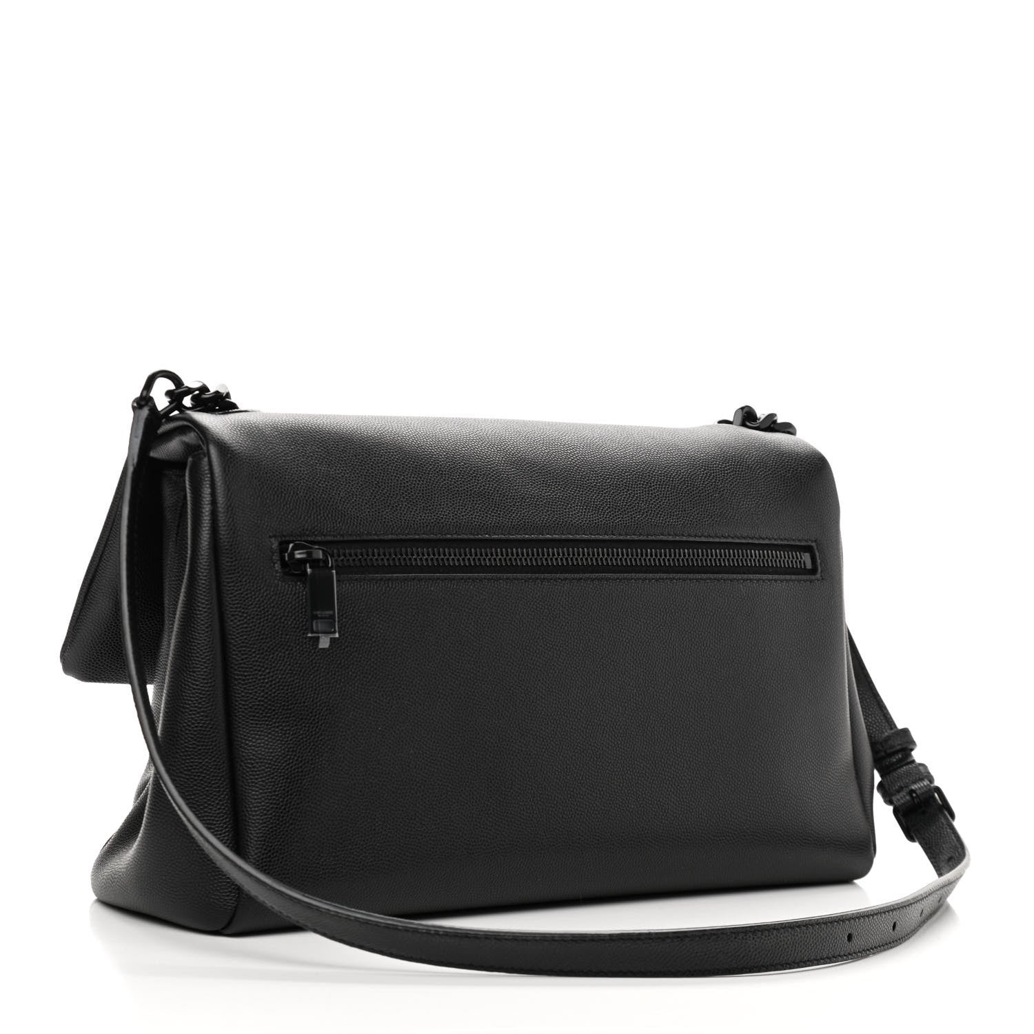 Saint Laurent Grain De Poudre Medium West Hollywood Monogram Fold-Over Black 3 of 11