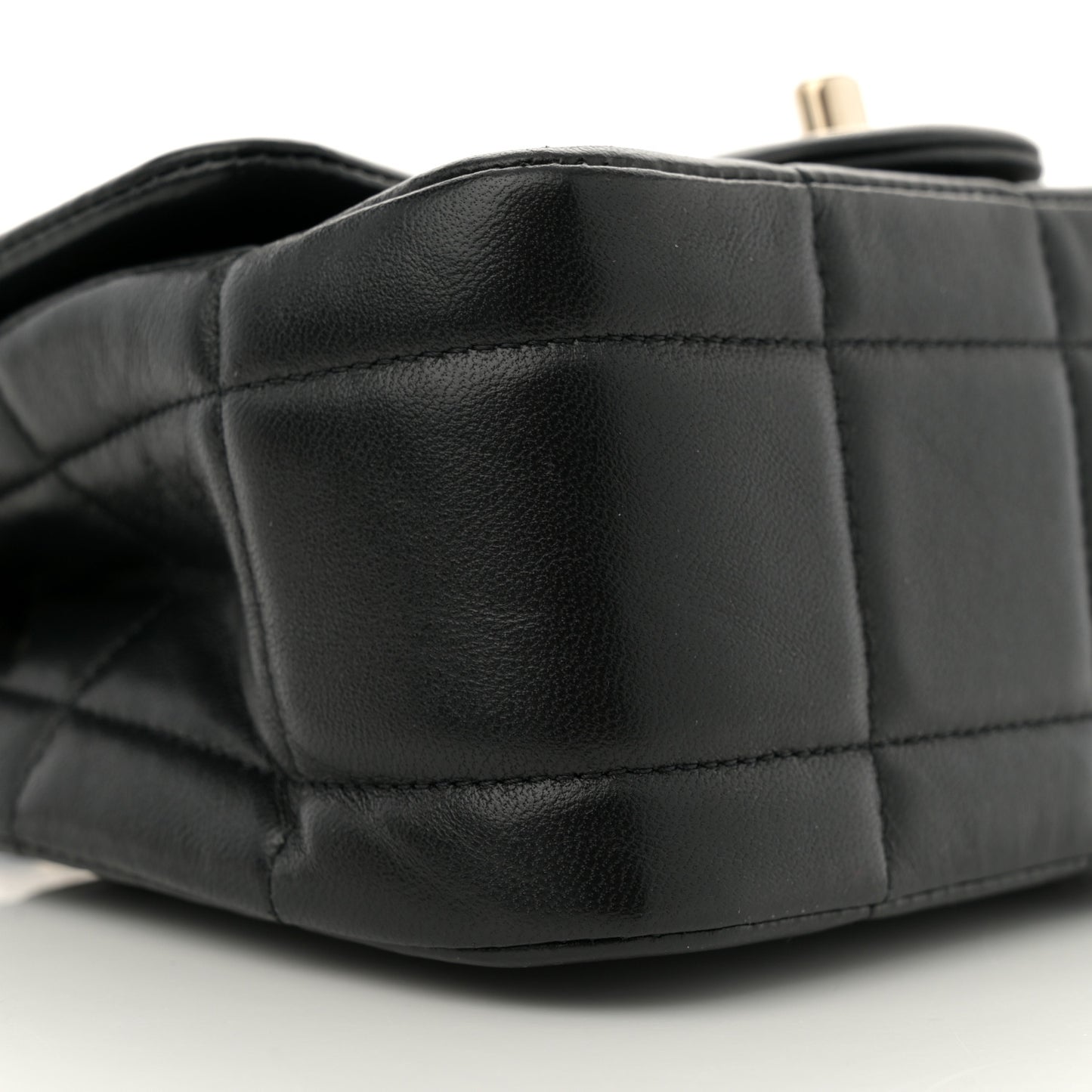 Lambskin Resin Crystal Square Quilted Mini Monacoco Flap Black