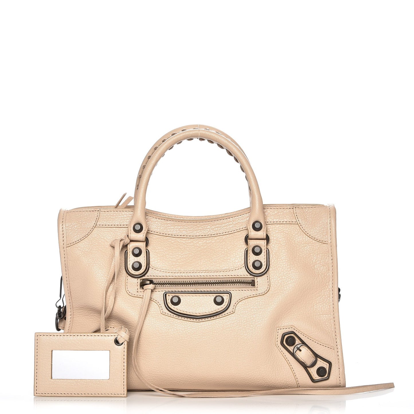 Chevre Classic Hardware Metallic Edge S City Beige Tapioca