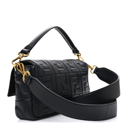 Fendi Nappa FF 1974 Embossed Baguette Black 3 of 11