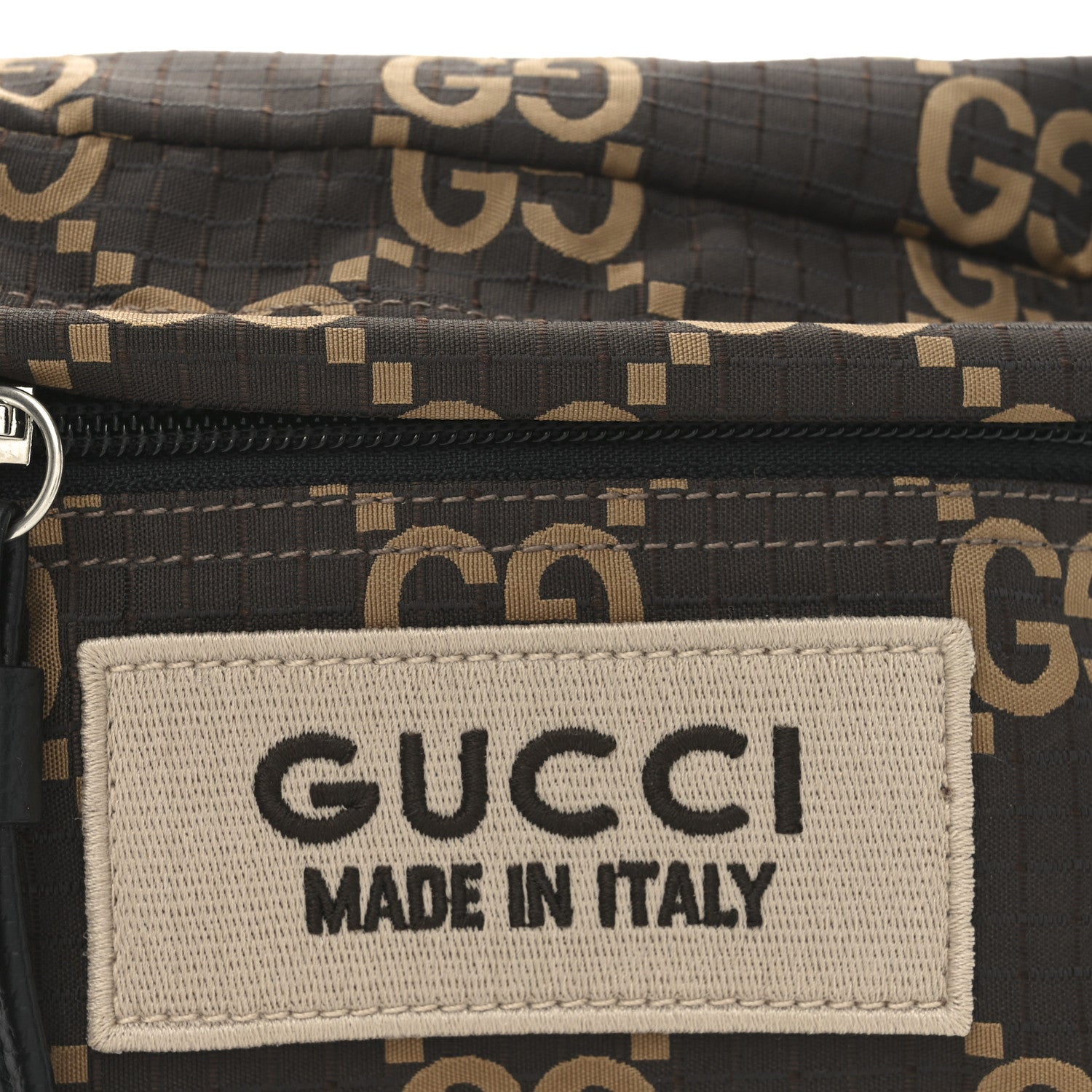 Gucci Recycled Polyester Monogram Jumbo GG Belt Bag Ebony Beige 8 of 10