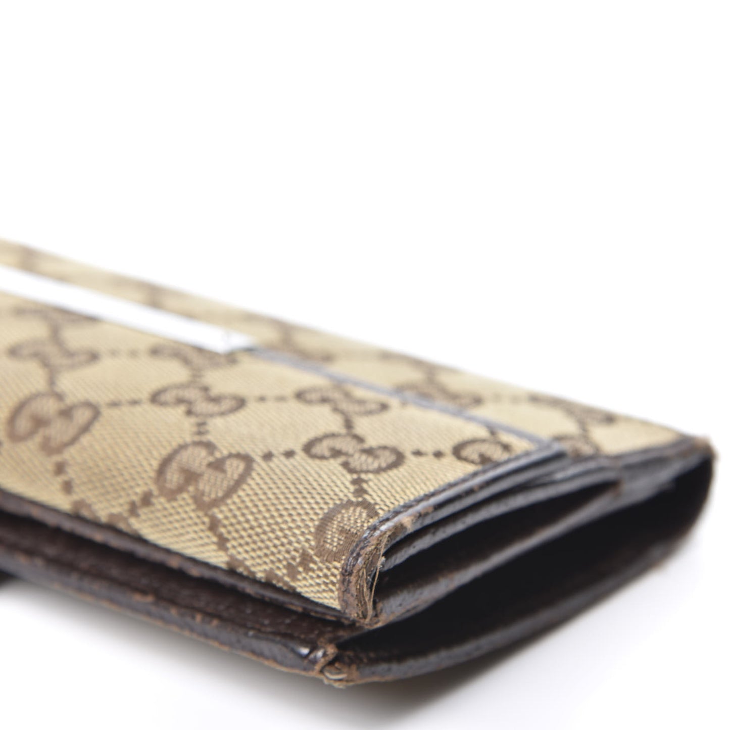 Monogram Metal Bar Continental Flap Wallet Beige Ebony Dark Brown