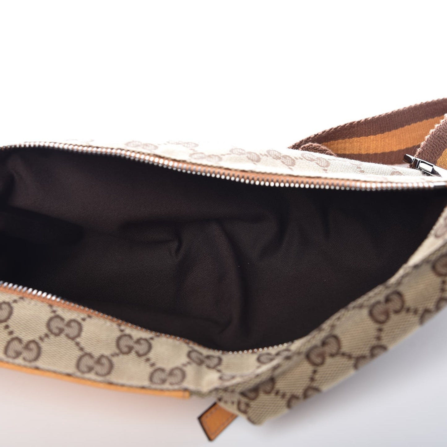 GG Monogram Web Double Pocket Belt Bag Yellow