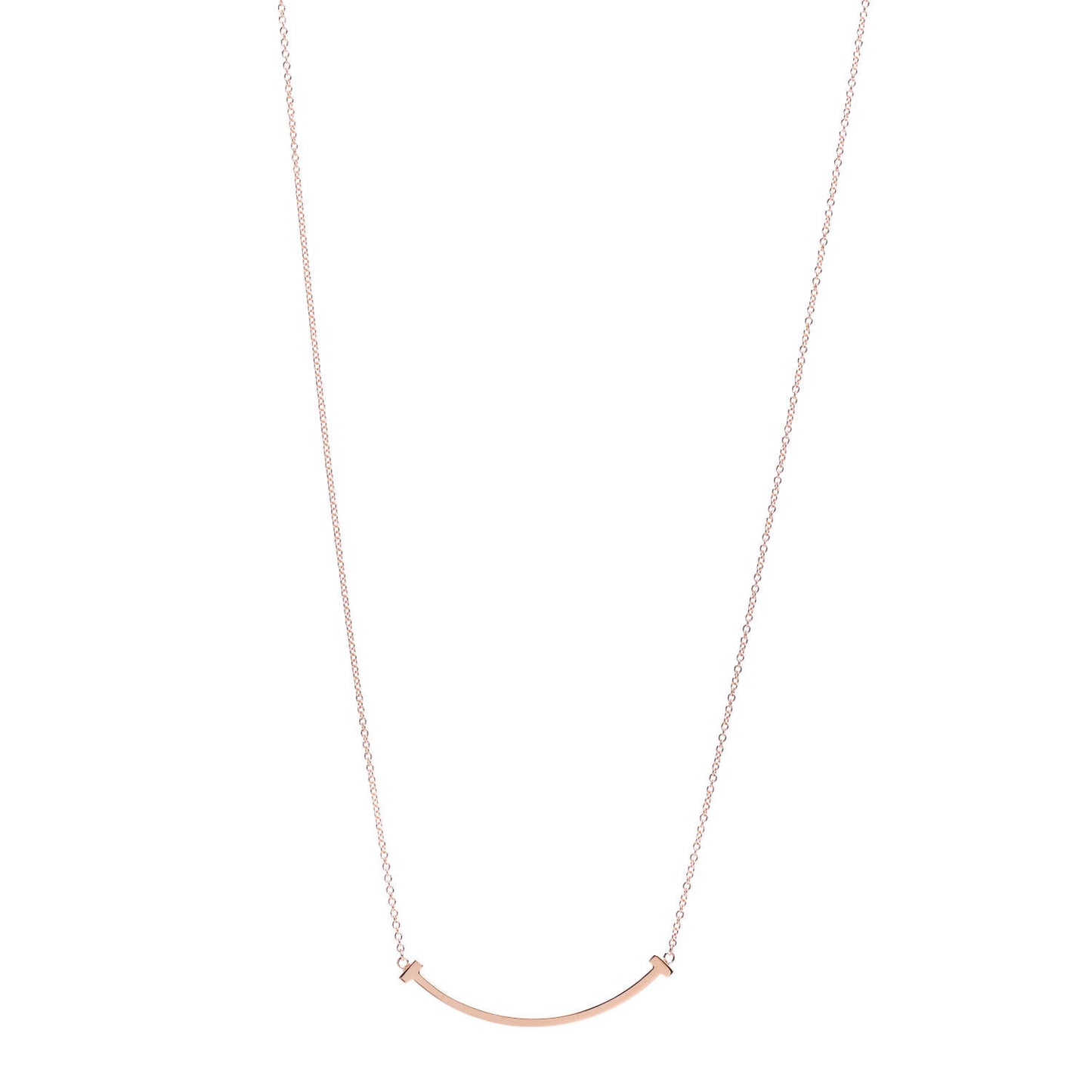 18K Rose Gold Small T Smile Pendant Necklace