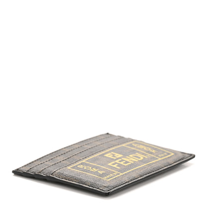 Fendi Glazed Fabric FF 1974 Roma Amor Card Holder Tobacco Limone 4 of 9