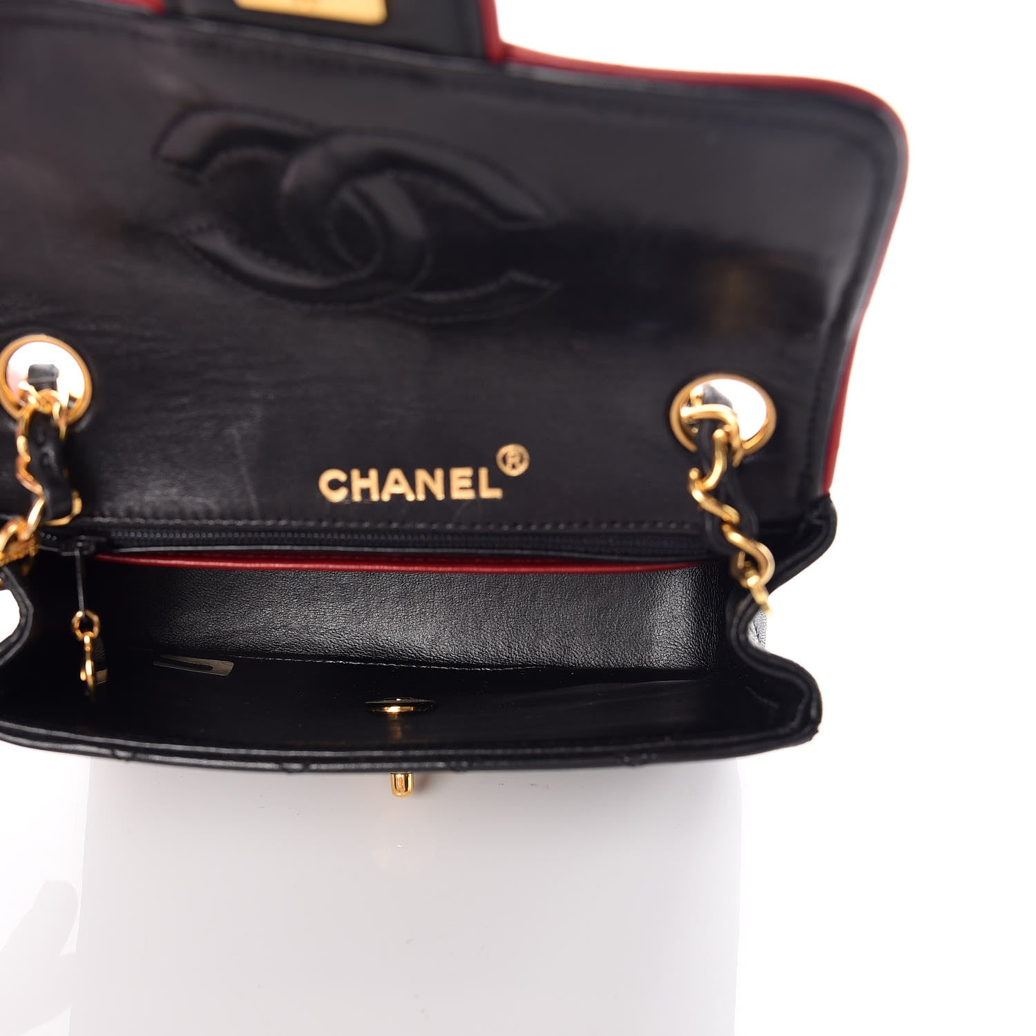 Chanel Lambskin Quilted Mini Square Flap Navy Blue 5 of 17
