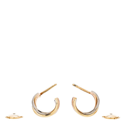 Cartier 18K Pink Yellow White Gold Small Trinity Hoop Earrings 3 of 5