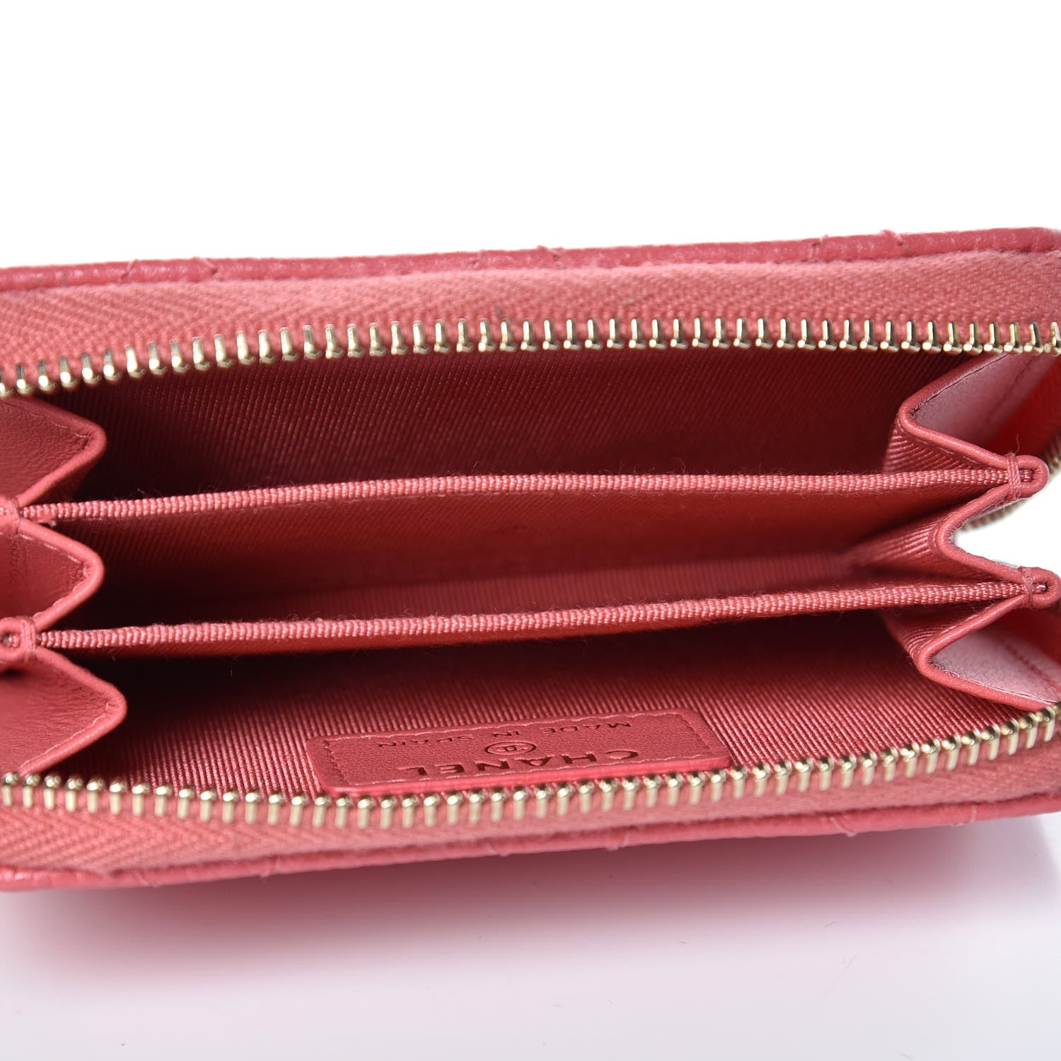 Chanel Caviar Quilted Zip Coin Purse Dark Pink 5 of 7
