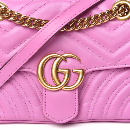 Gucci Calfskin Matelasse Mini GG Marmont Shoulder Bag Candy Mousse 14 of 14