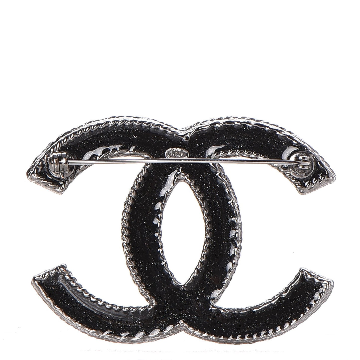 Ruthenium Crystal CC Brooch Black