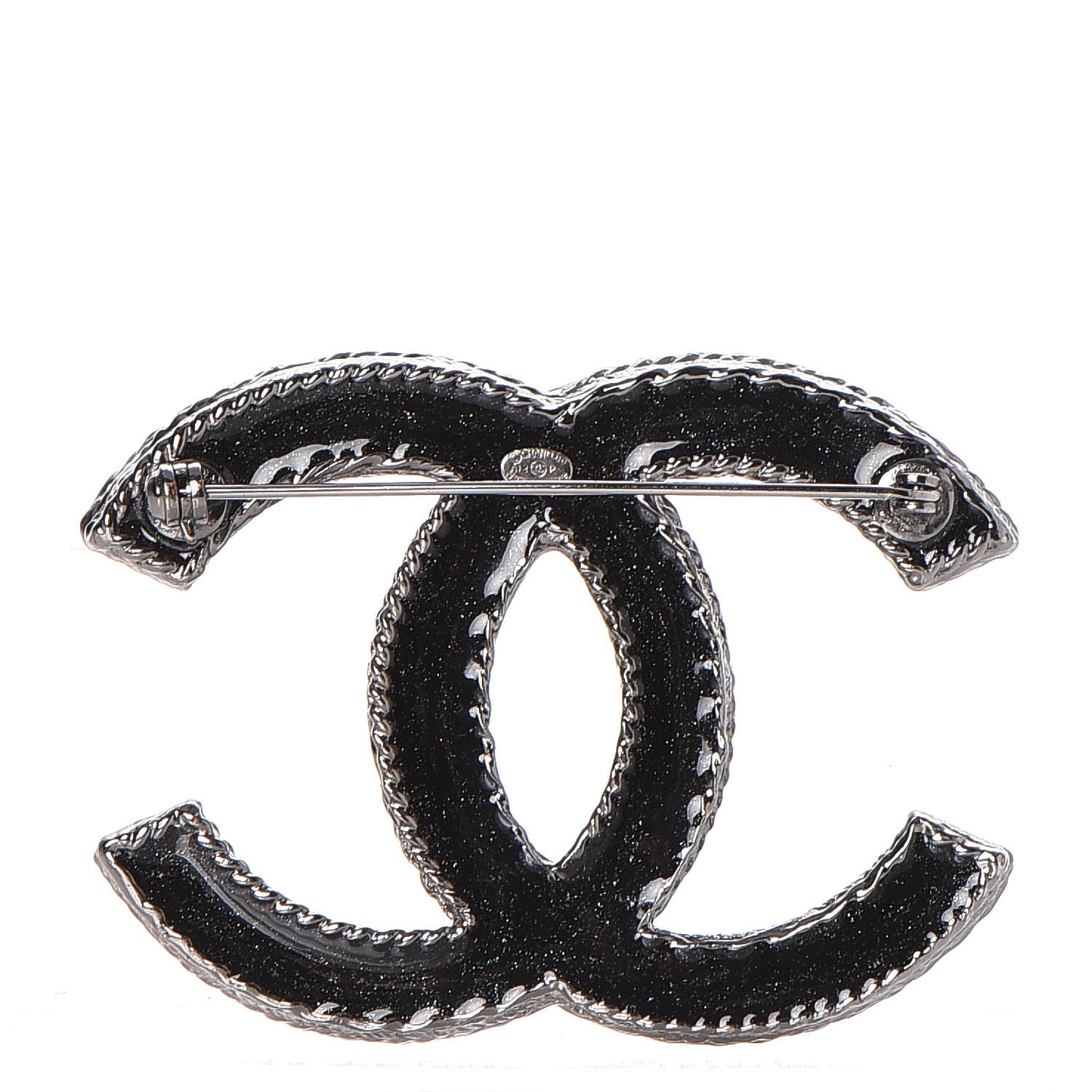 Chanel Ruthenium Crystal CC Brooch Black 3 of 4