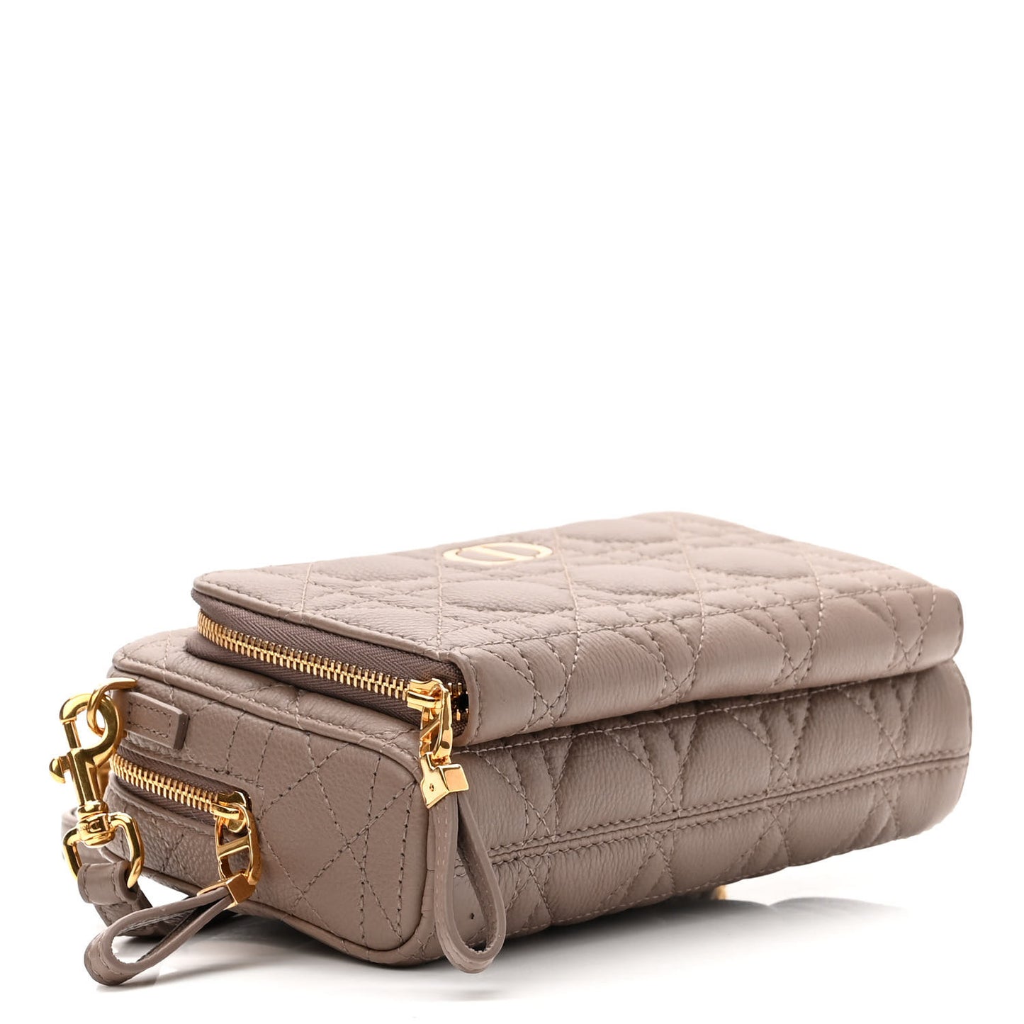 Supple Calfskin Caro Double Pouch Warm Taupe