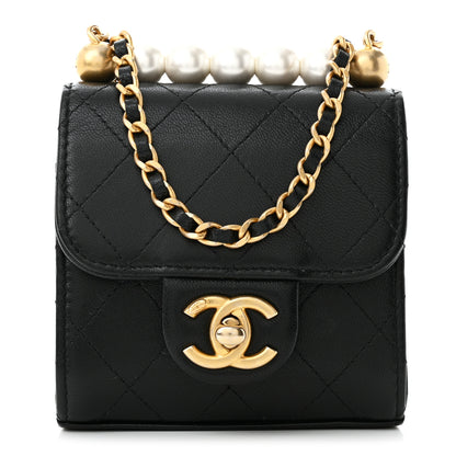 Chanel Goatskin Chic Pearls Clutch On Chain Black 1 of 11