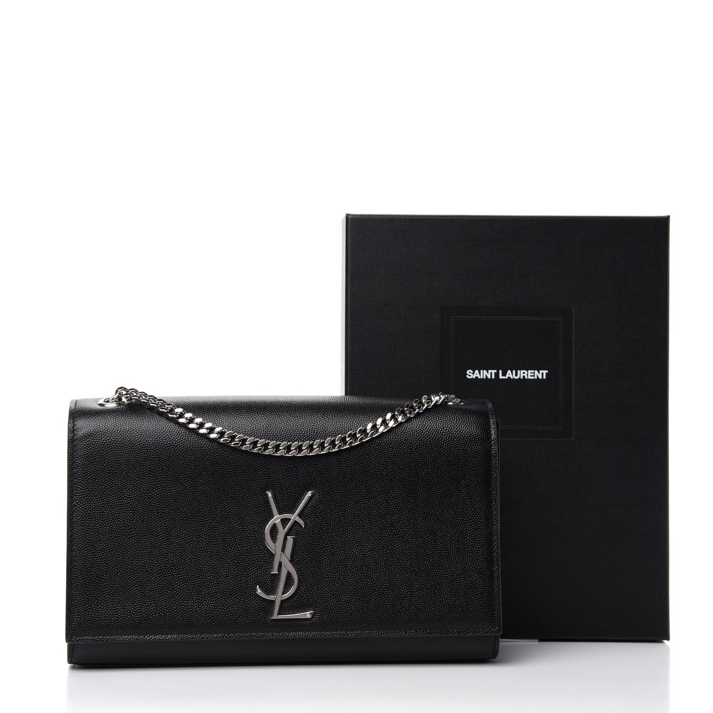 Grain De Poudre Medium Classic Monogram Kate Satchel Black