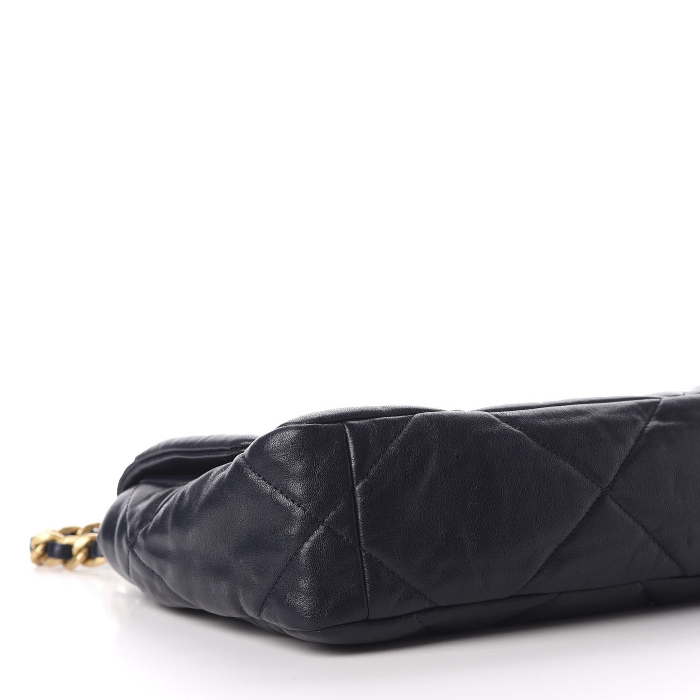 Lambskin Quilted Medium 19 Flap Navy Blue