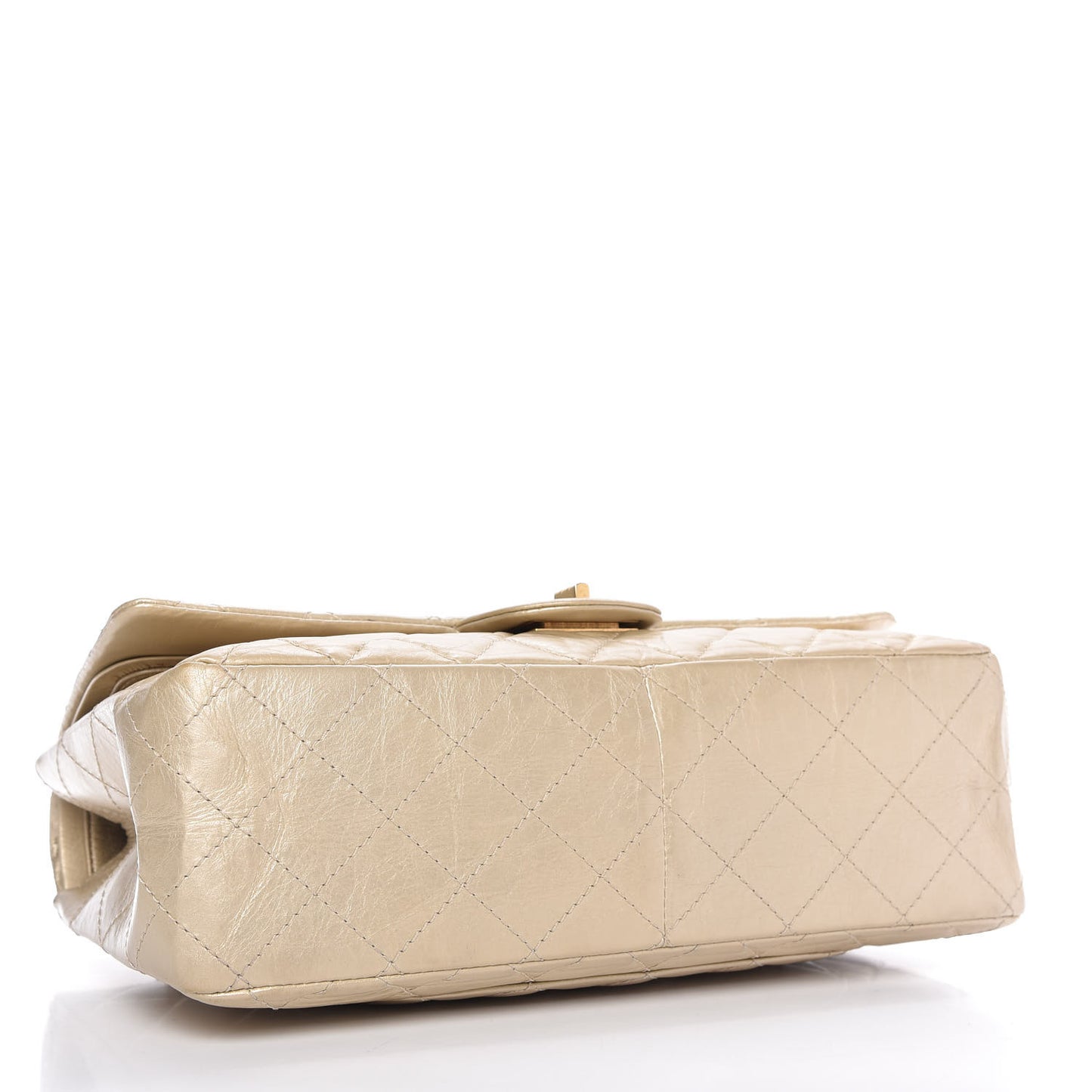 Metallic Aged Calfskin Quilted 2.55 Reissue Flap Light Gold