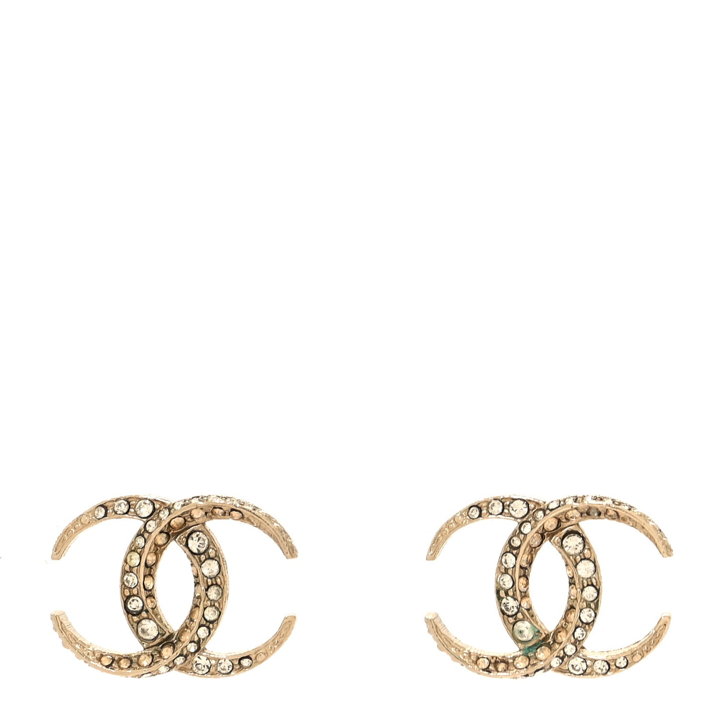 Crystal CC Earrings Gold