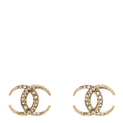 Chanel Crystal CC Earrings Gold 1 of 5