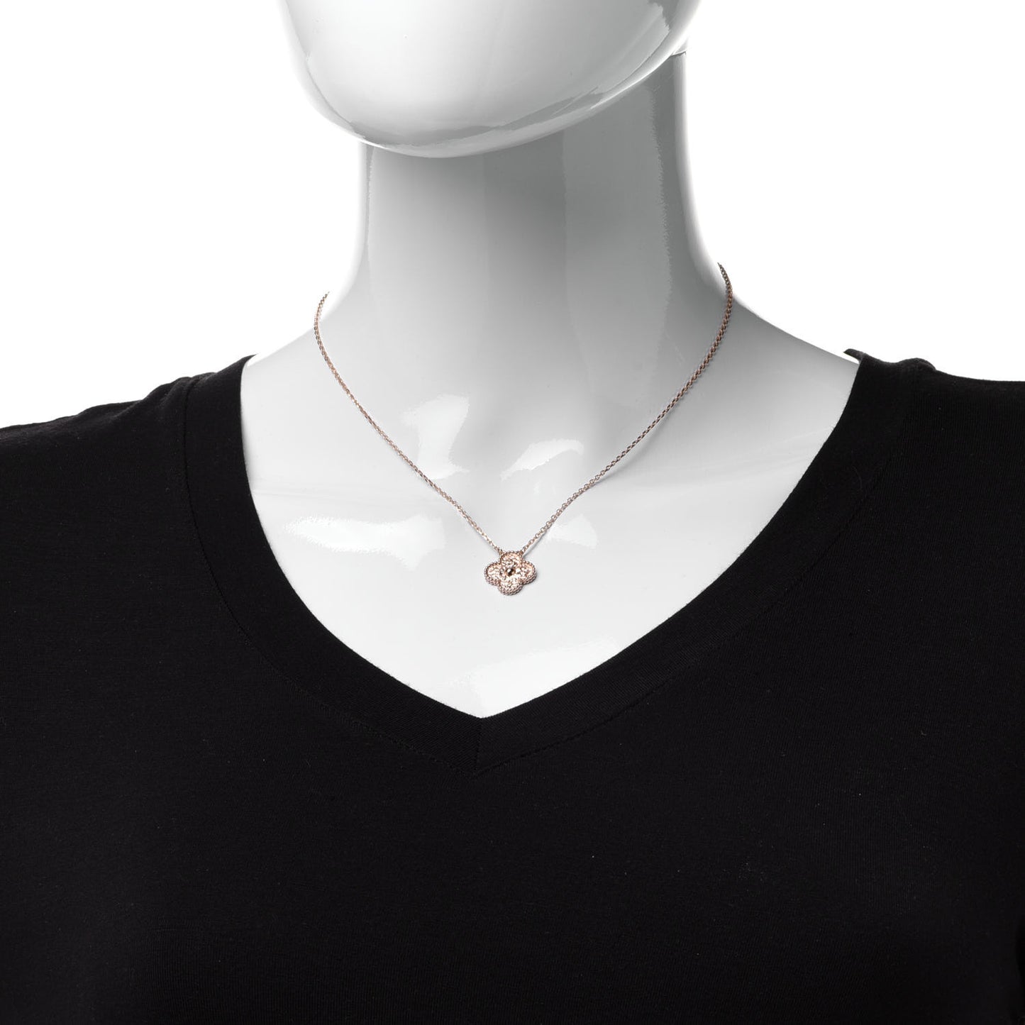 18K Rose Gold Vintage Alhambra Pendant Necklace