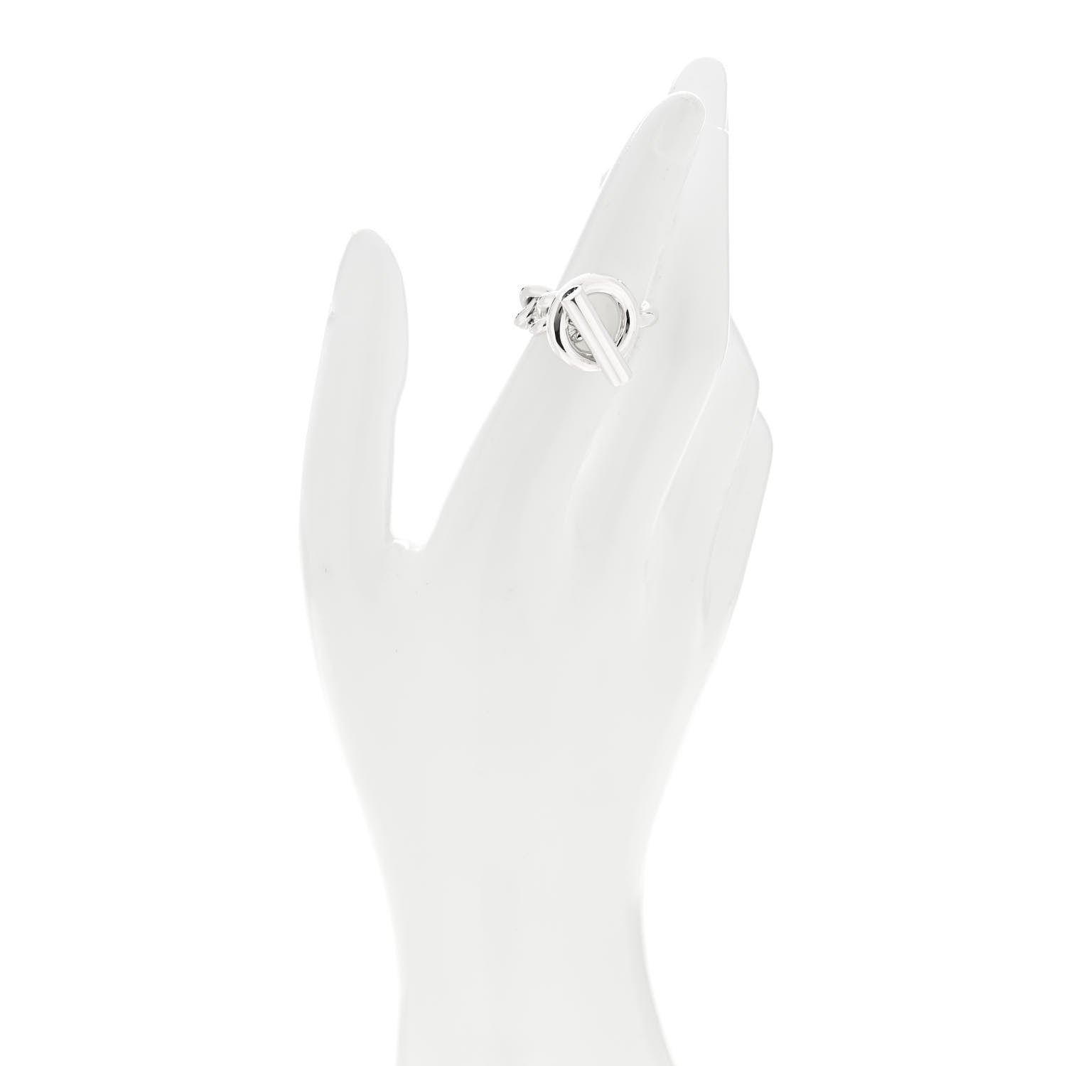 Hermes Sterling Silver GM Croisette Ring 54 6.75 2 of 5