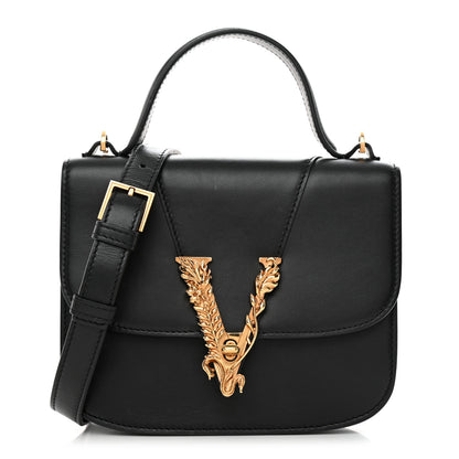 Versace Vitello Barocco Virtus Small Top Handle Shoulder Bag Black 1 of 18