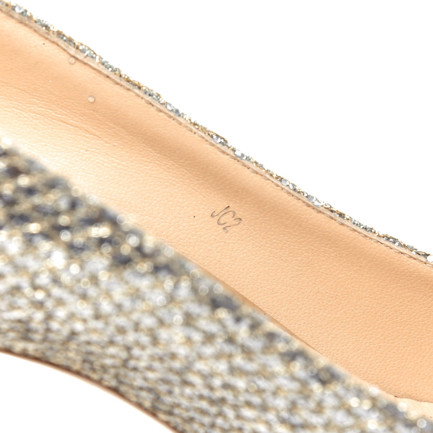Glitter Fabric Romy 85 Pumps 36.5 Champagne