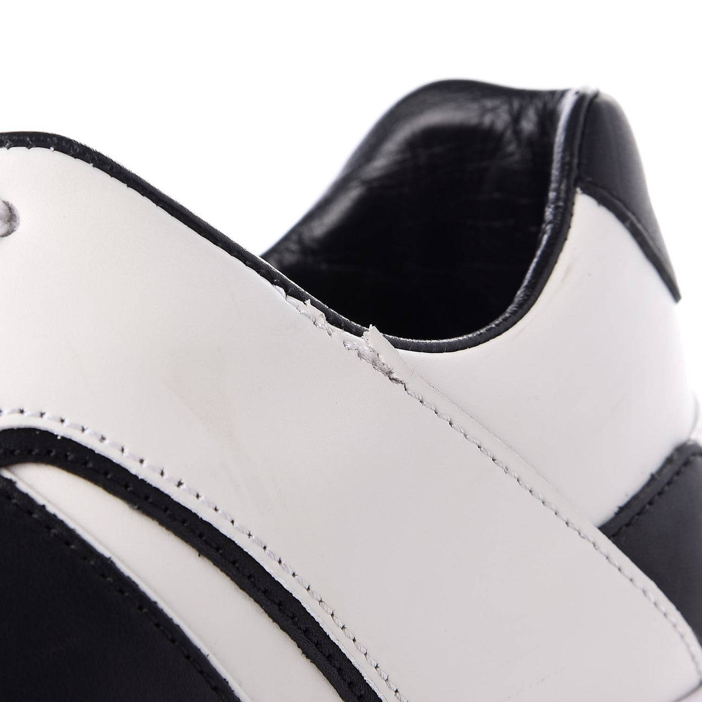 Calfskin Womens Interlocking G Sneakers 37.5 Black White