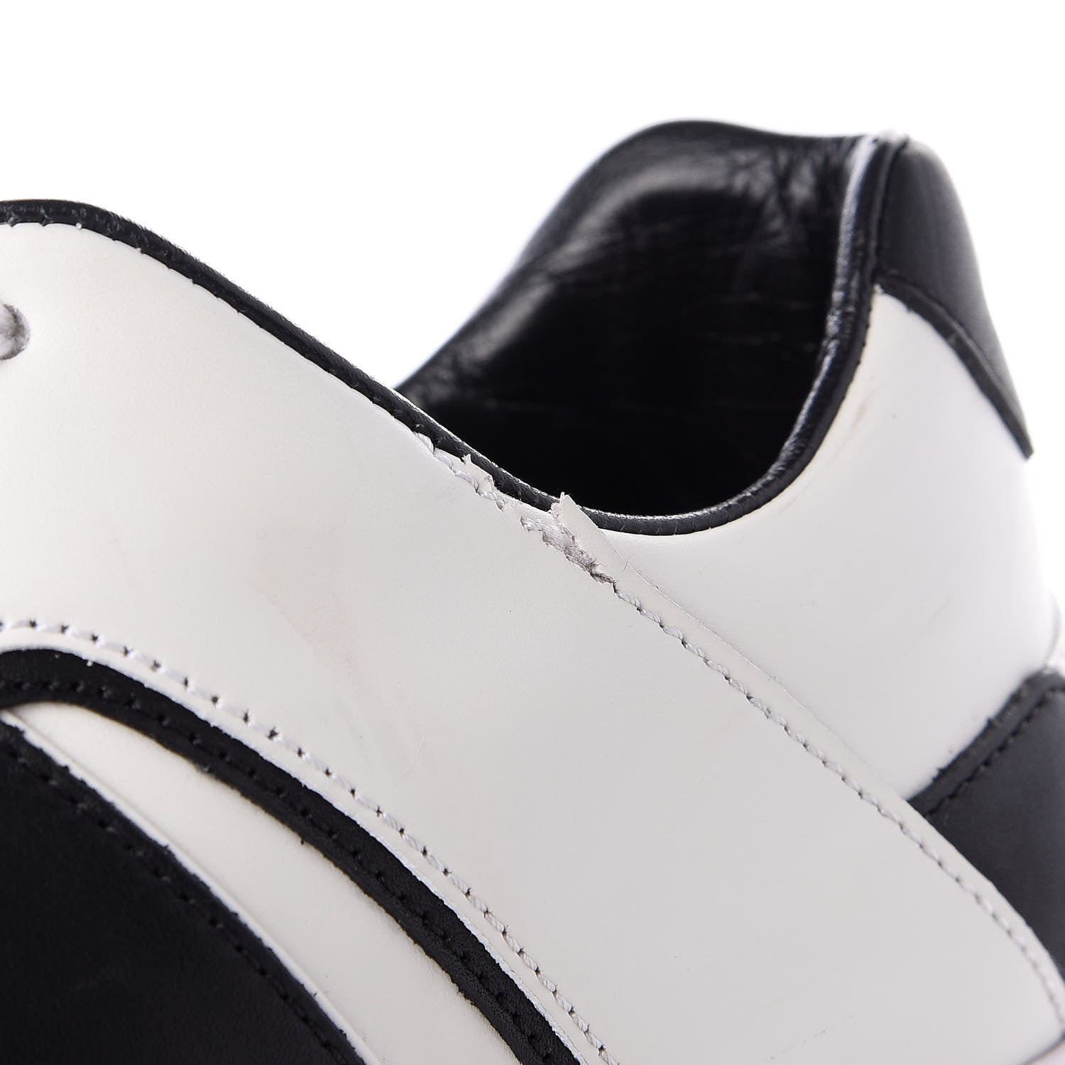 Gucci Calfskin Womens Interlocking G Sneakers 37.5 Black White 12 of 14