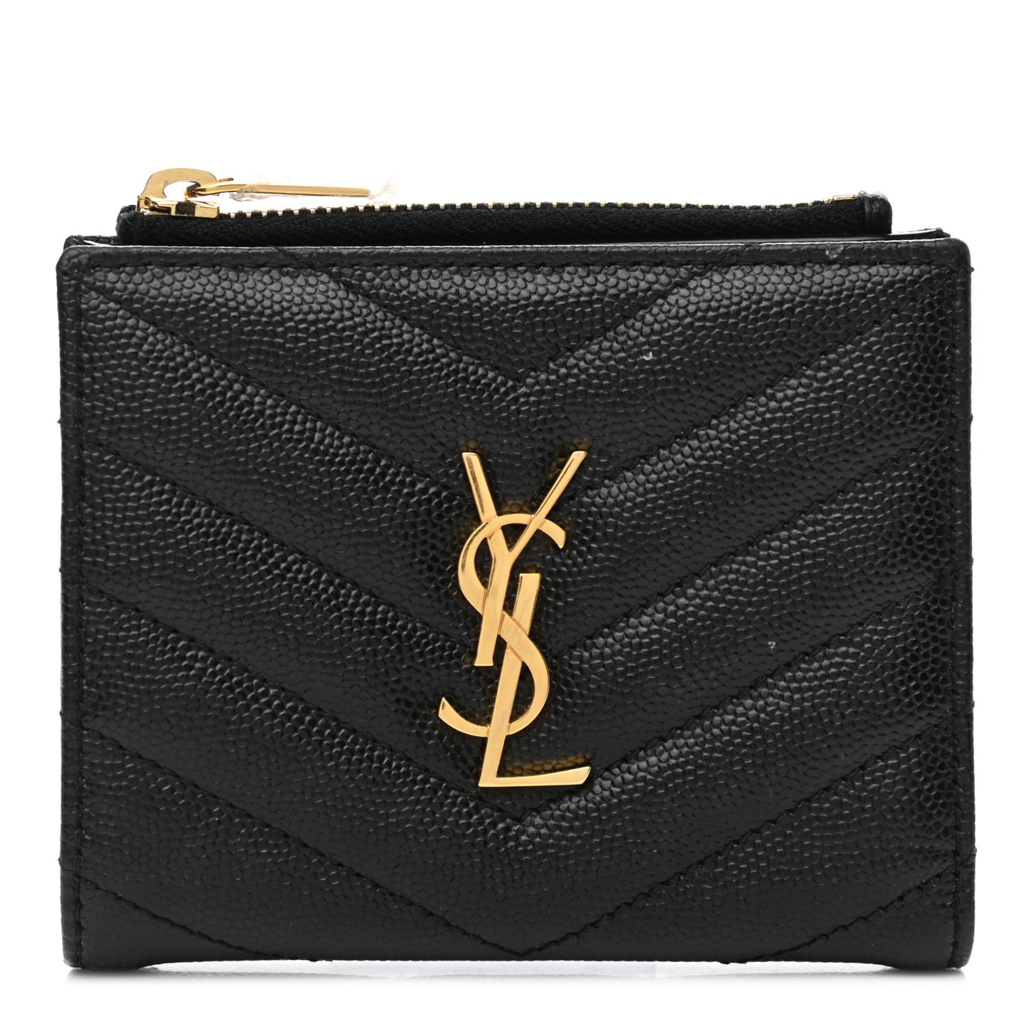 Grain De Poudre Matelasse Chevron Monogram Zipped Card Case Black