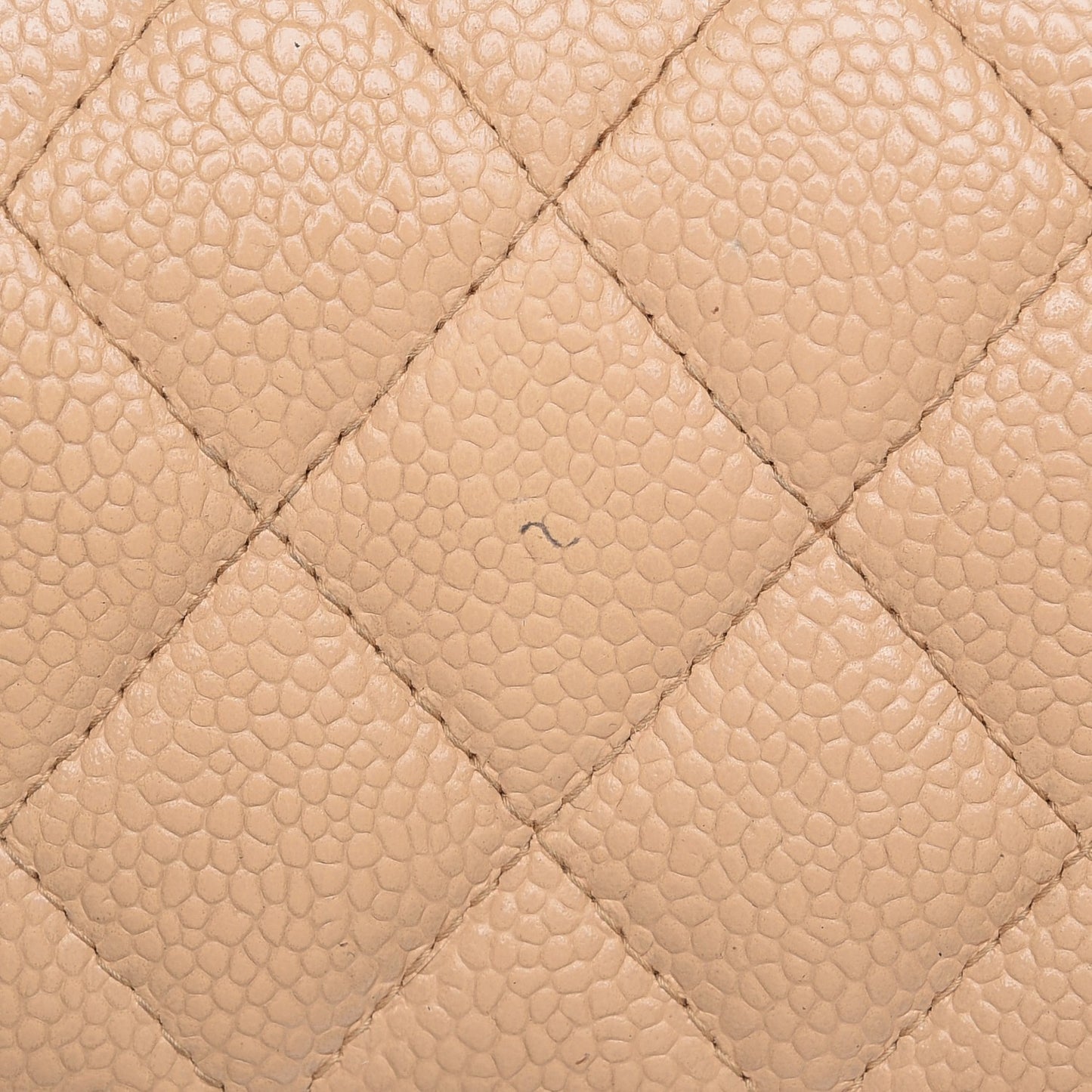 Caviar Quilted Small Double Flap Beige