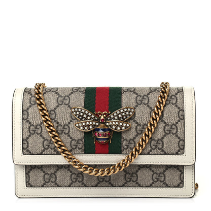 Gucci GG Supreme Monogram Web Queen Margaret Chain Wallet White 1 of 4