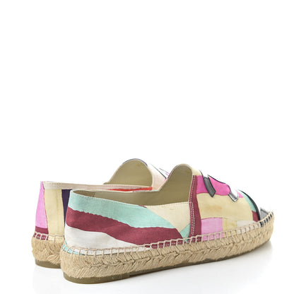 Chanel Patent Fabric Striped CC Espadrilles 39 Multicolor Black 4 of 13