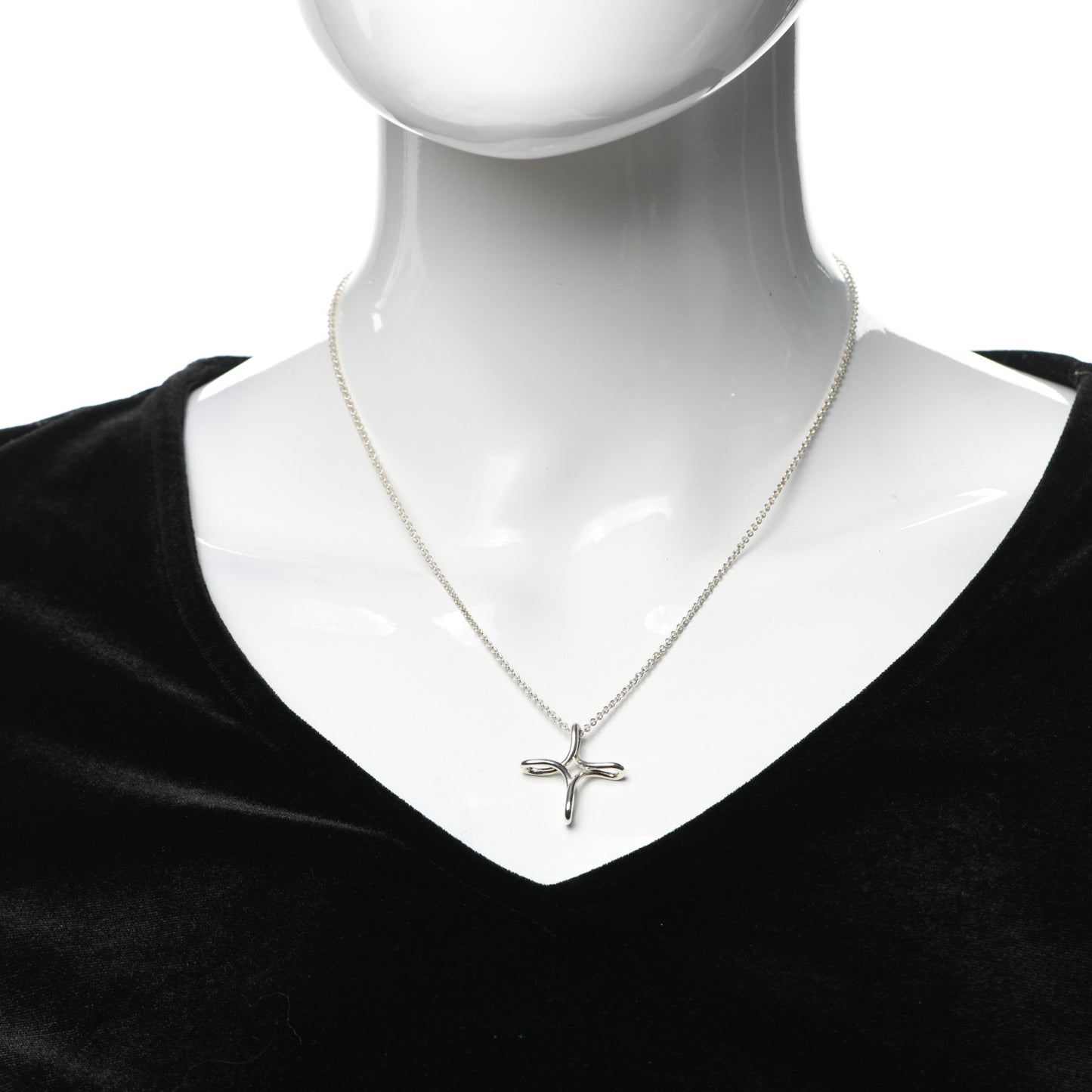 Sterling Silver Elsa Peretti Infinity Cross Pendant Necklace
