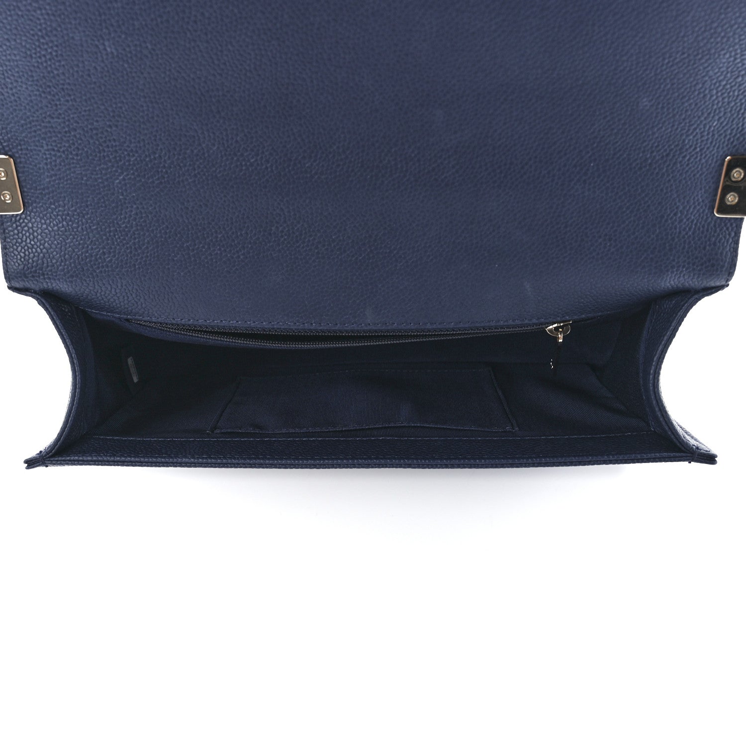 Chanel Caviar Quilted New Medium Boy Flap Dark Navy Blue 4 of 11