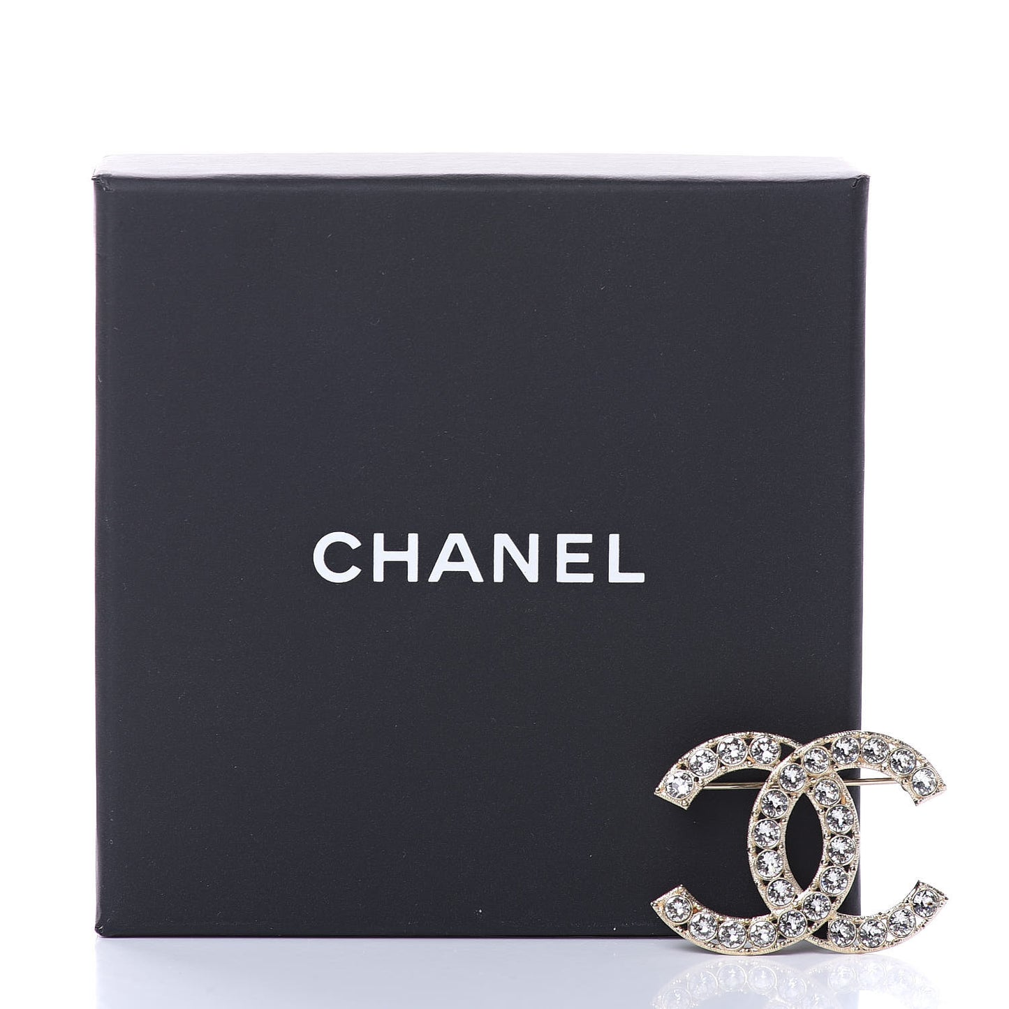 Crystal CC Brooch Gold