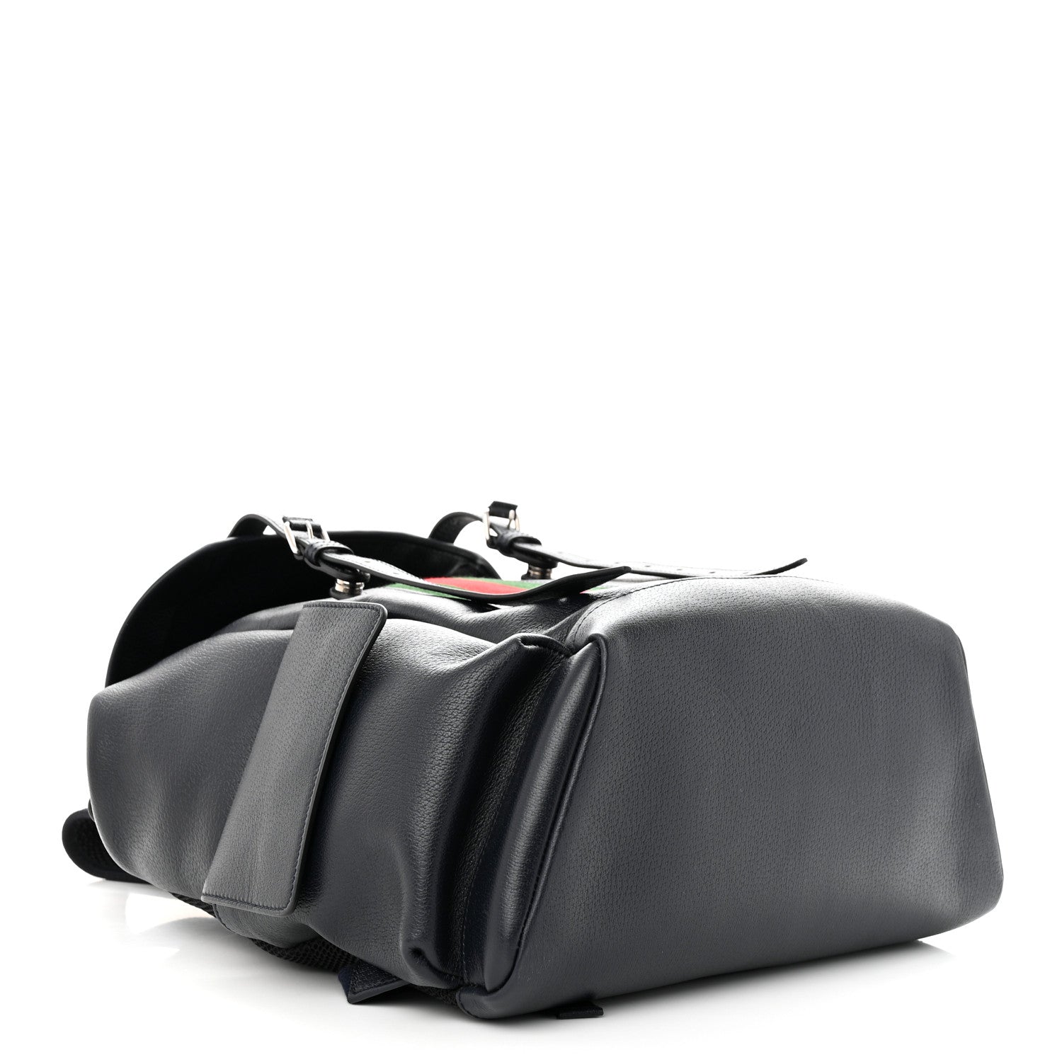 Gucci Textured Dollar Calfskin Web Medium Ophidia Double Buckle Backpack Blue Agata 4 of 9