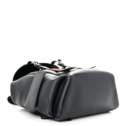 Gucci Textured Dollar Calfskin Web Medium Ophidia Double Buckle Backpack Blue Agata 4 of 9