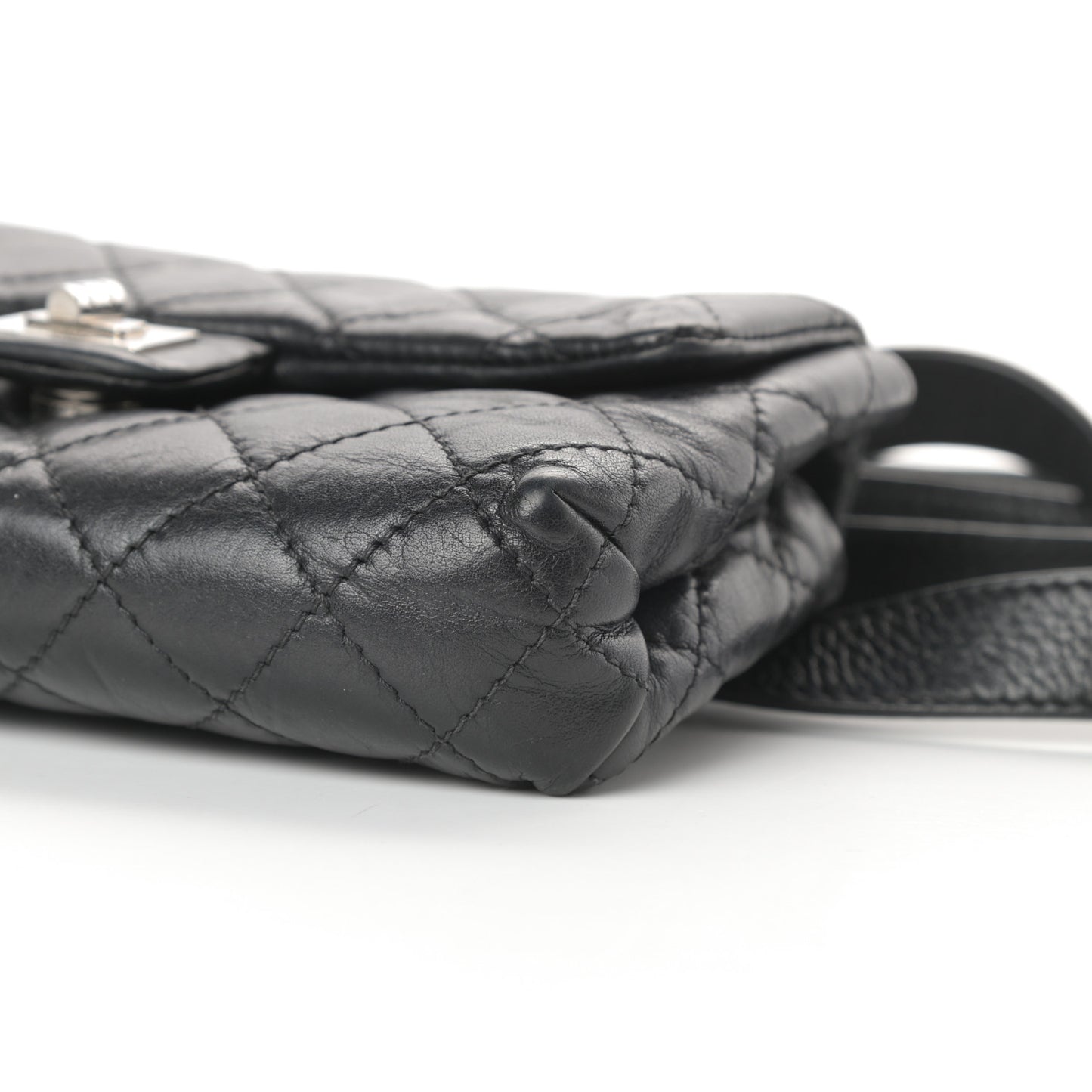 Calfskin Quilted 2.55 Reissue Flap Belt Bag Clutch Black
