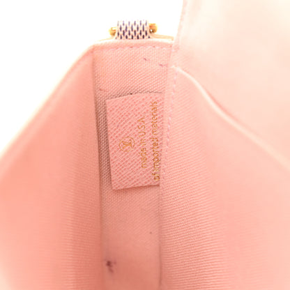 Louis Vuitton Damier Azur Pochette Felicie Chain Wallet Rose Ballerine 8 of 12
