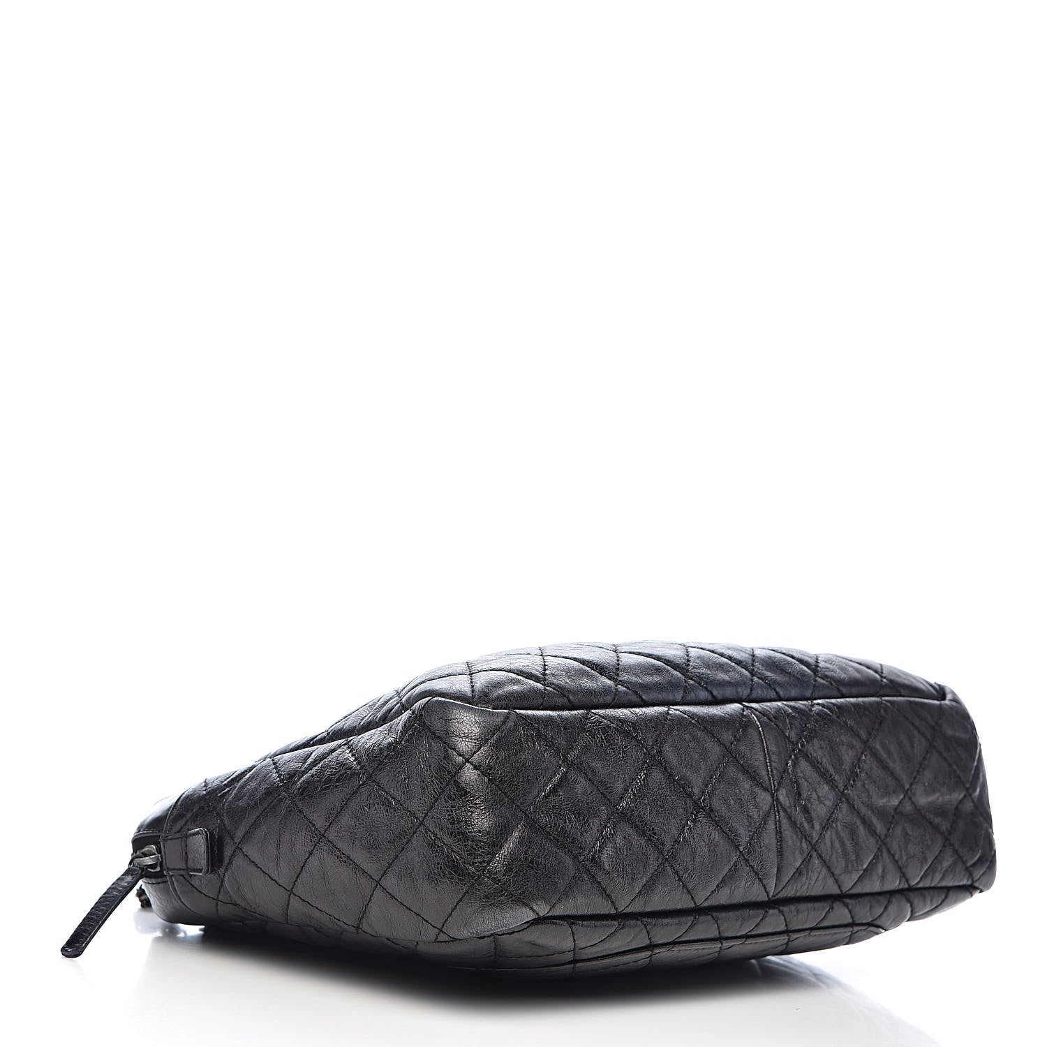 Chanel Metallic Aged Calfskin Quilted Large Reissue Camera Case Black 4 of 12