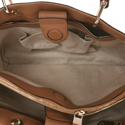 Gucci Pebbled Calfskin Medium Bamboo Shopper Tote Camelia 5 of 9