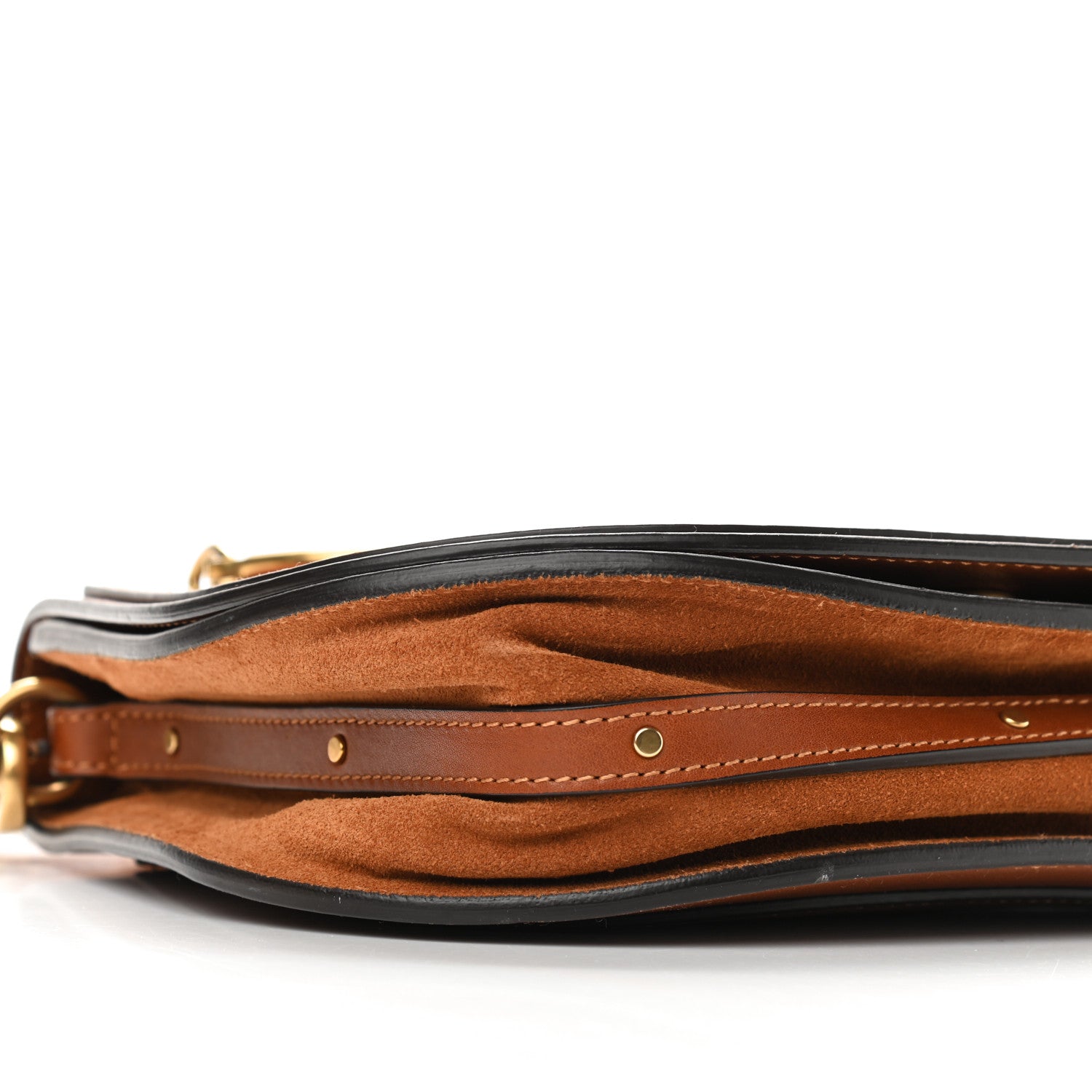 Chloe Calfskin Suede Medium Nile Bracelet Bag Caramel 8 of 12
