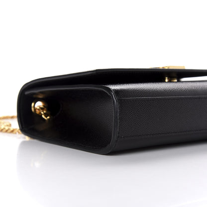 Saint Laurent Grain De Poudre Small Monogram Kate Satchel Black 7 of 9