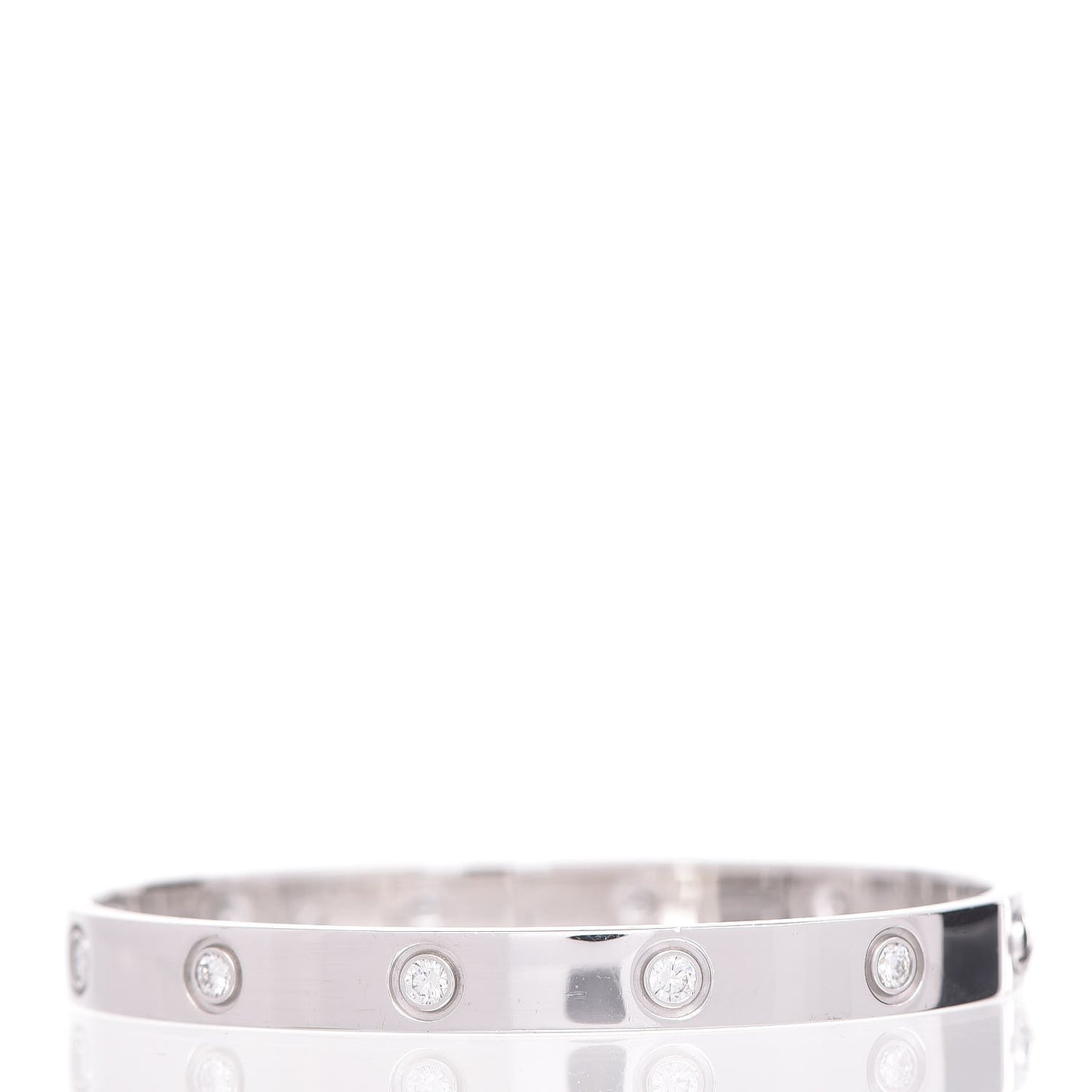 18K White Gold 10 Diamond LOVE Bracelet 17