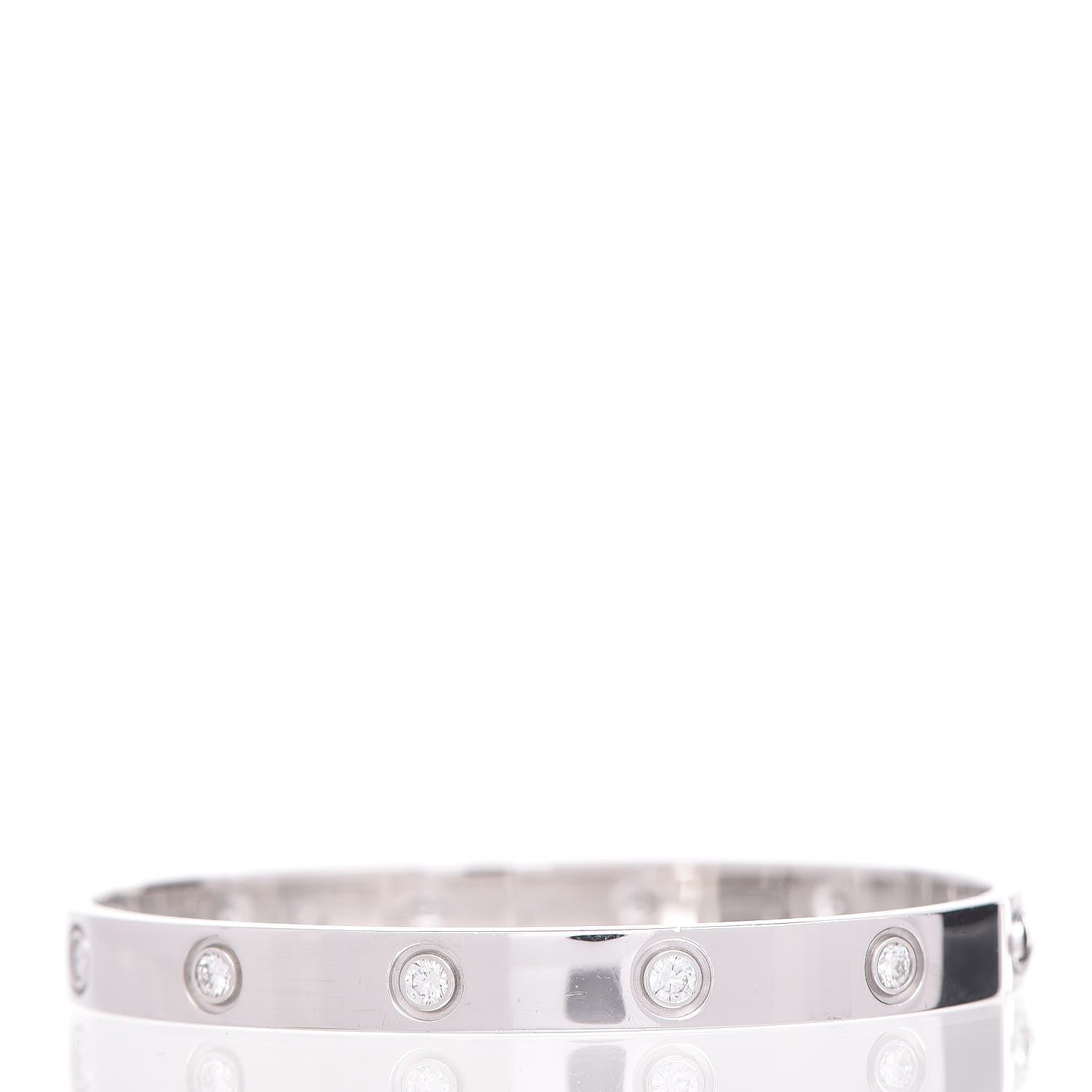 Cartier 18K White Gold 10 Diamond LOVE Bracelet 17 3 of 7